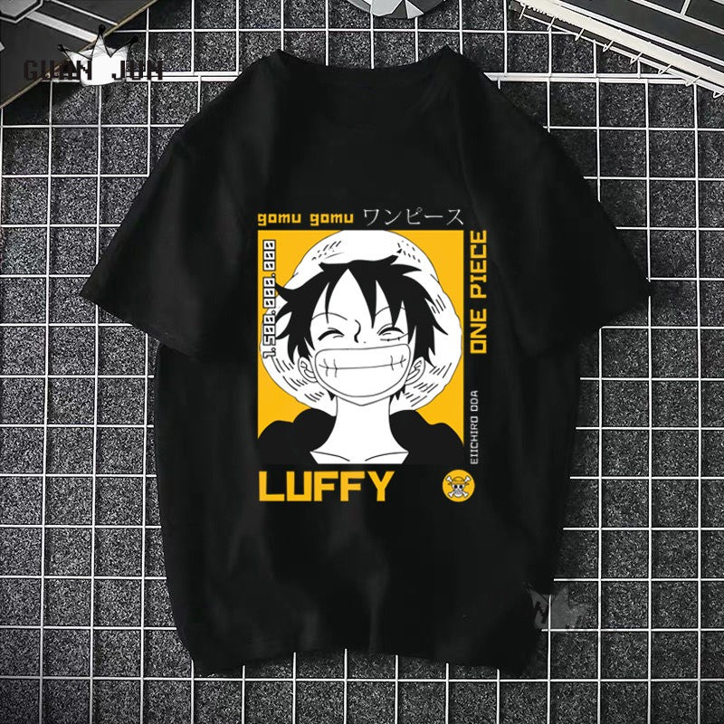 ONE PIECE Pirate King Luffy Fourth Grade Printed T-shirt Thin Top Short Sleeve Anime Tshirt