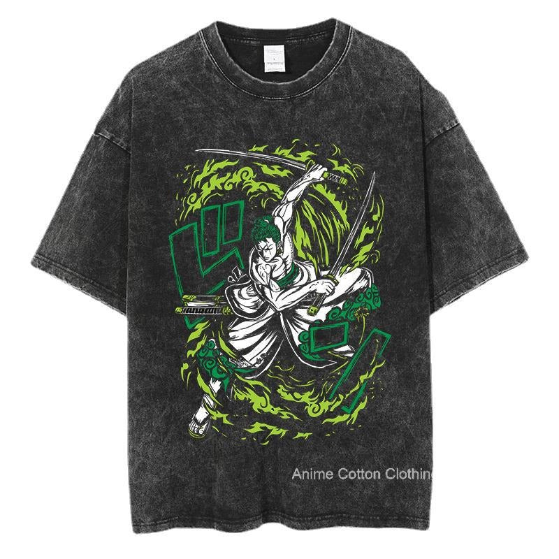 Anime One Piece Zoro T Shirt y2k Harajuku High Street