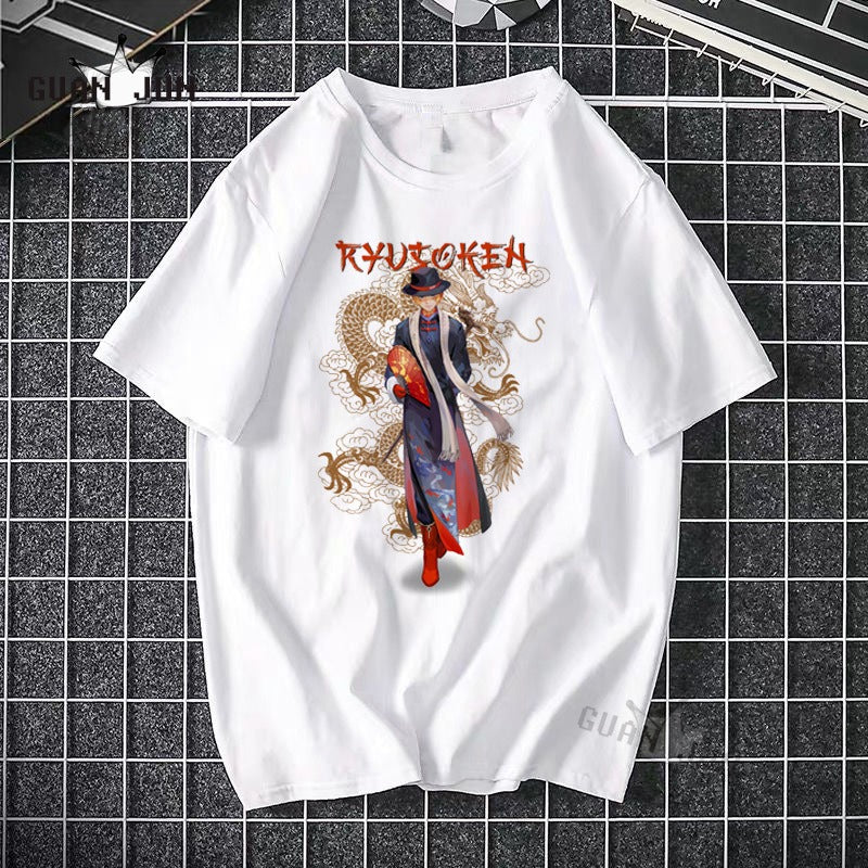 ONE PIECE Pirate King Luffy Fourth Grade Printed T-shirt Thin Top Short Sleeve Anime Tshirt