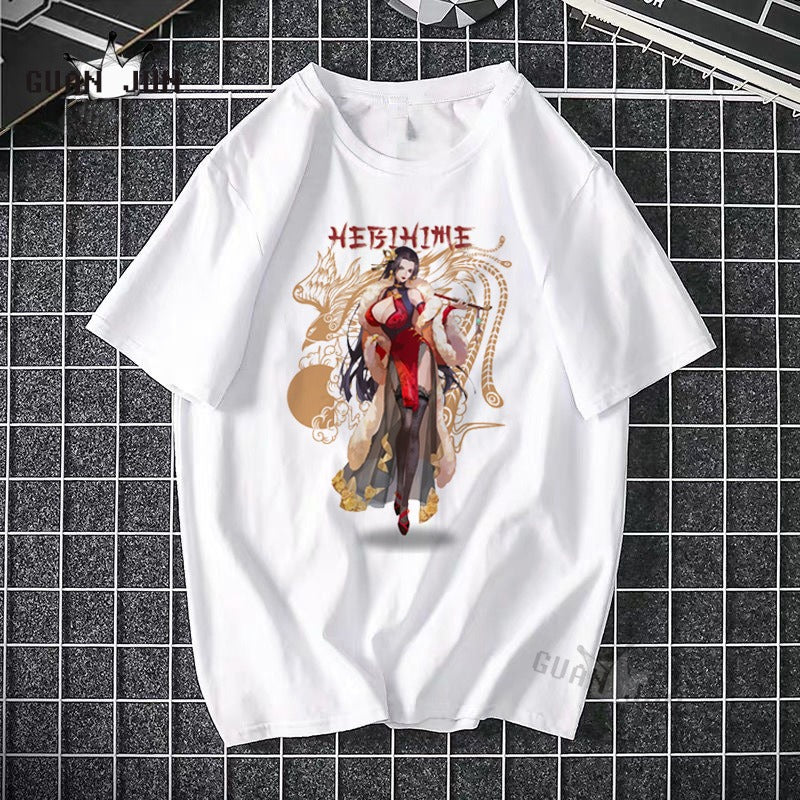 ONE PIECE Pirate King Luffy Fourth Grade Printed T-shirt Thin Top Short Sleeve Anime Tshirt