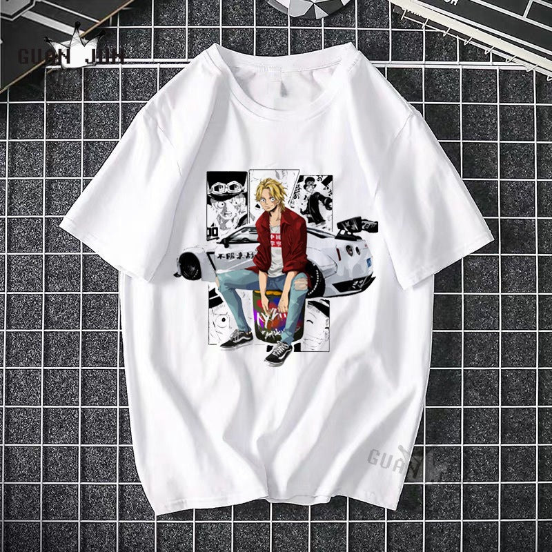 ONE PIECE Pirate King Luffy Fourth Grade Printed T-shirt Thin Top Short Sleeve Anime Tshirt